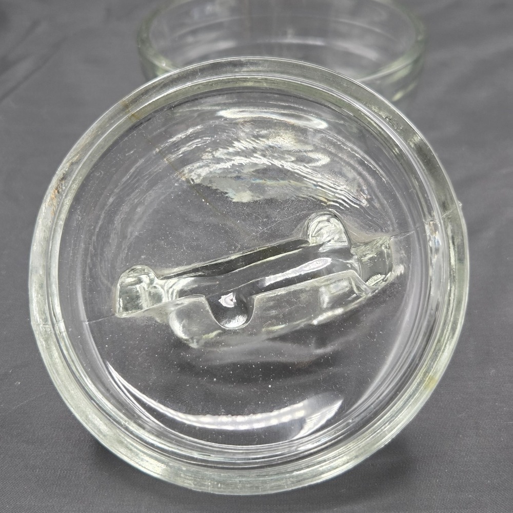 Vintage Jeanette Glass Elephant Powder Jar Trinket Candy Dish 5" Tall MCM Vanity - Picture 6 of 9